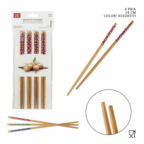 PALILLOS BAMBU F/CARBONADOS 24CM 4PARES