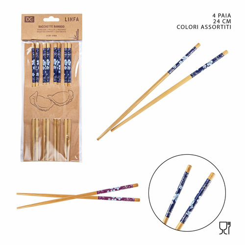 PALILLOS BAMBU DECORADOS 4PARES