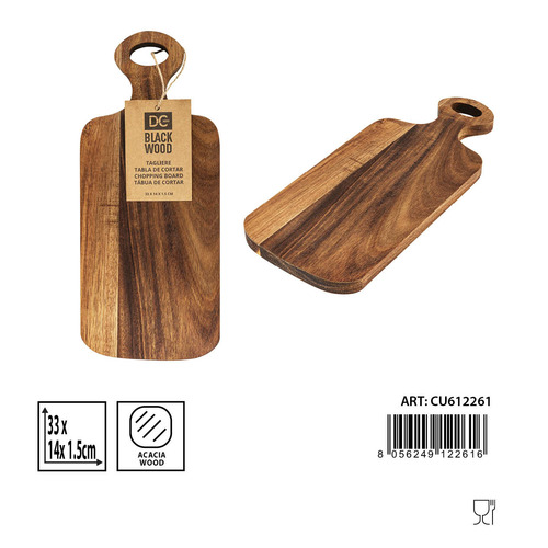 TABLA DE CORTAR RECTANGULAR C/MAN. ACACIA