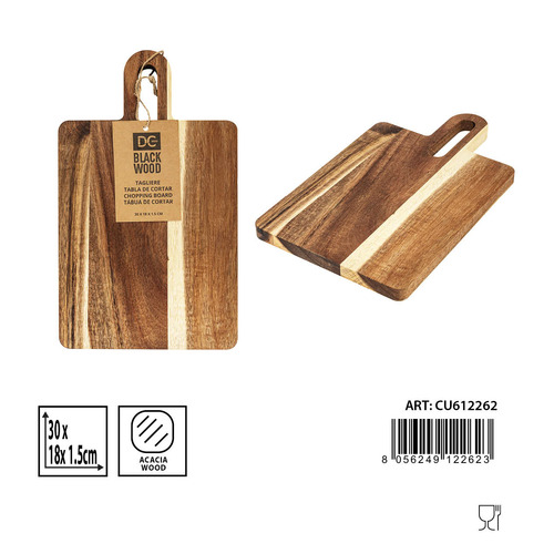 TABLA DE CORTAR RECTANGULAR C/MAN. ACACIA