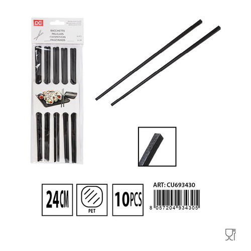 PALILLOS NEGROS 5 PARES 24CM