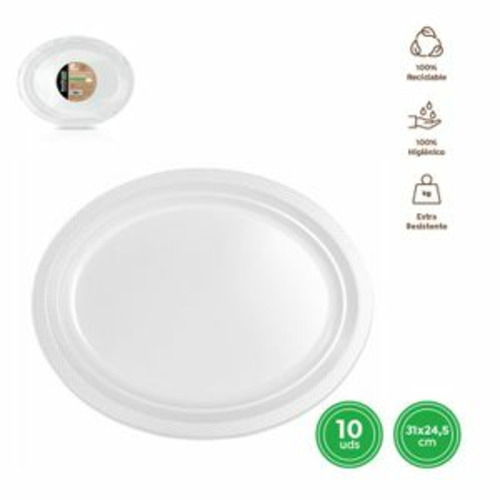BANDEJA OVALADA PREMIUM BLANCA PS