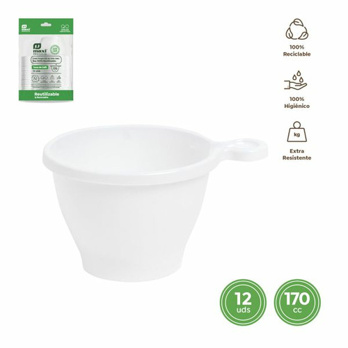 TAZA REUTILIZABLE BLANCA PS 