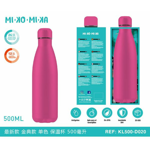 BOTELLA TERMO ACERO INOXIDABLE MATE FURSIA KL500-D020