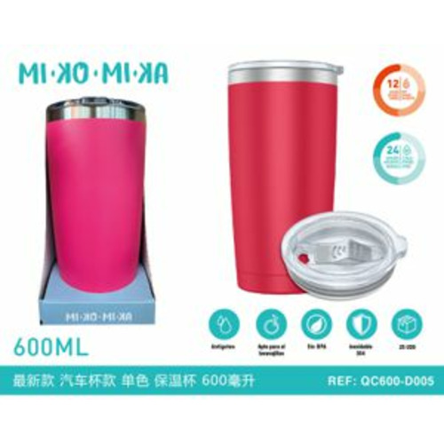 BOTELLA TERMO ACERO INOXIDABLE FUCSIA