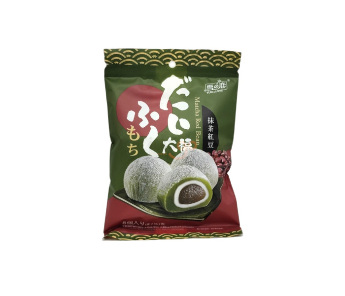MOCHI RELLENO DE ESPUMA DULCE Y PASTA DE FRIJOL ROJO CON SABOR A MATCHA