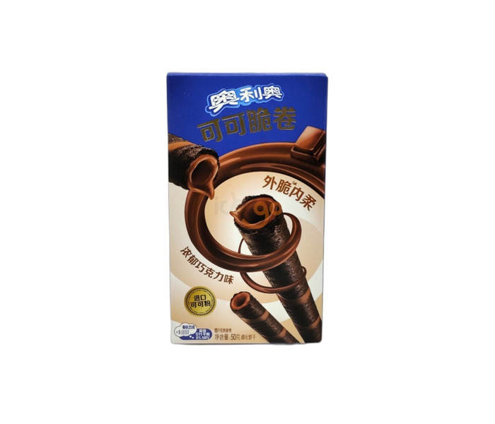 BARQUILLOS DE CACAO RELLENOS CON SABOR A CHOCOLATE 50G