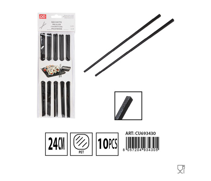 PALILLOS NEGROS 5 PARES 24CM